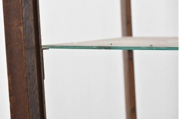 和製アンティーク　昭和初期　至高のデザイン!　リブ状の木枠装飾が印象的な4面ガラスのガラスケース　(R-087723)