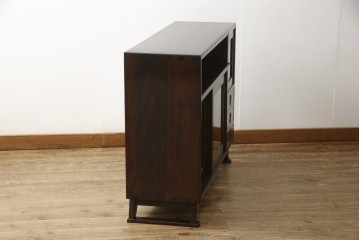 中古　松本民芸家具　可愛らしいデザインの90型茶タンス　定価約44万円　(R-087727)
