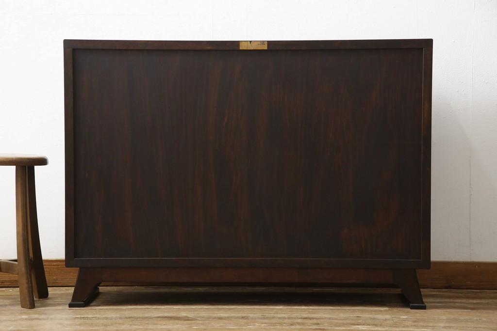 中古　松本民芸家具　可愛らしいデザインの90型茶タンス　定価約44万円　(R-087727)