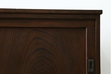 和製アンティーク　古建具リメイク　欅(ケヤキ)材　引き戸の杢目が目を惹くサイドボード　R-087728