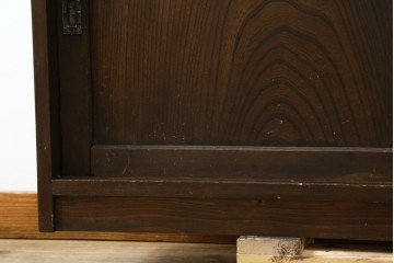 和製アンティーク　古建具リメイク　欅(ケヤキ)材　引き戸の杢目が目を惹くサイドボード　R-087728