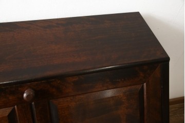 中古　松本民芸家具　T型　重厚な佇まいのライティングビューロー　定価約46万5千円　(R-087729)
