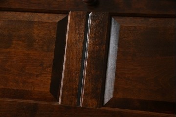 中古　松本民芸家具　T型　重厚な佇まいのライティングビューロー　定価約46万5千円　(R-087729)