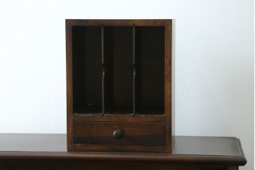 中古　希少な廃番品　蝦夷民藝(蝦夷民芸家具)　取り外せる小引き出し付きライティングビューロー(R-087731)