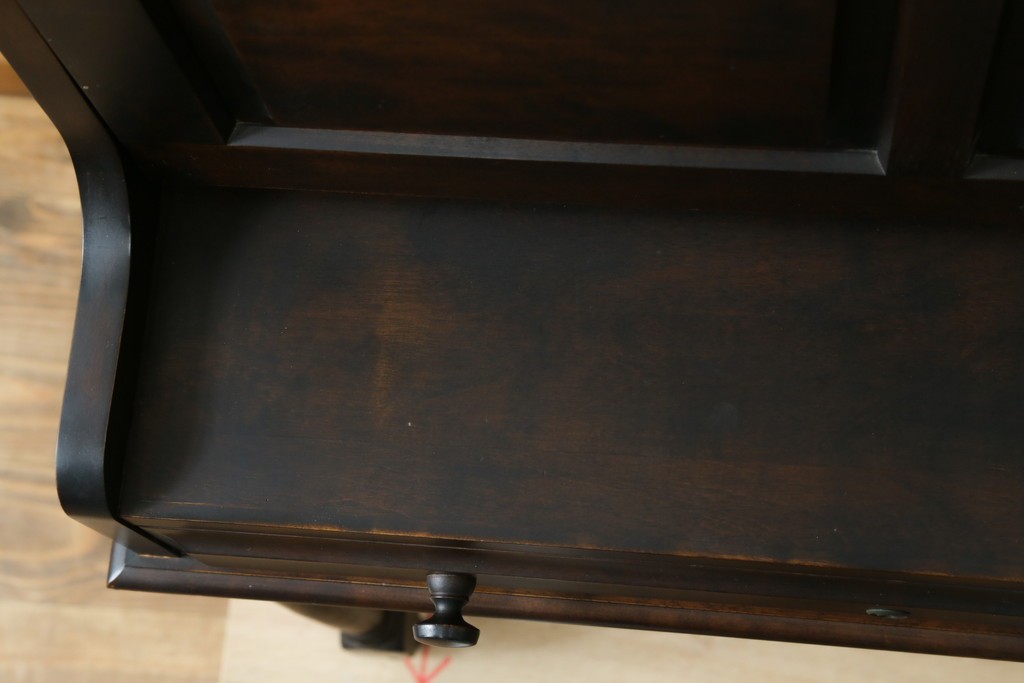 中古　希少な廃番品　蝦夷民藝(蝦夷民芸家具)　取り外せる小引き出し付きライティングビューロー(R-087731)