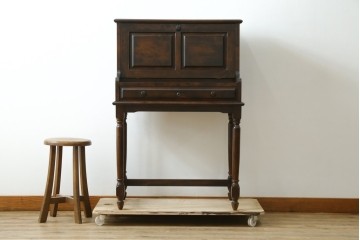 中古　希少な廃番品　蝦夷民藝(蝦夷民芸家具)　取り外せる小引き出し付きライティングビューロー　(R-087731)