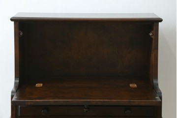 中古　希少な廃番品　蝦夷民藝(蝦夷民芸家具)　取り外せる小引き出し付きライティングビューロー　(R-087731)