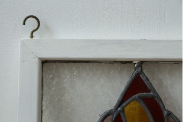 イギリスアンティーク　色とりどりで可愛らしいステンドグラスパネル　(R-087740)