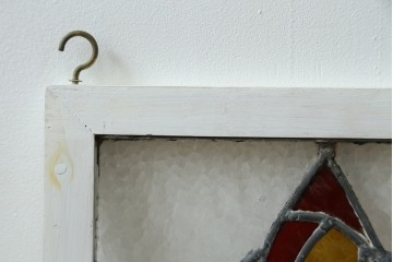 イギリスアンティーク　色とりどりで可愛らしいステンドグラスパネル　(R-087740)