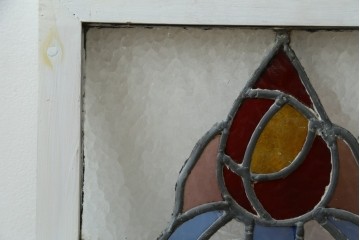 イギリスアンティーク　色とりどりで可愛らしいステンドグラスパネル　(R-087740)