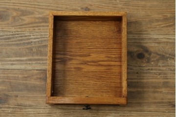 中古　美品　ニレ無垢材　木目が美しい小引き出し　(R-087742)