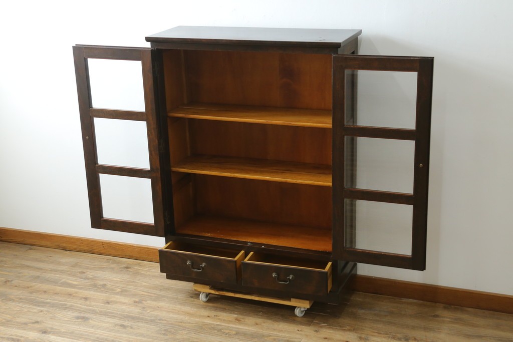 中古　美品　松本民芸家具　クラシカルなB型書棚　定価約43万円　(R-087743)