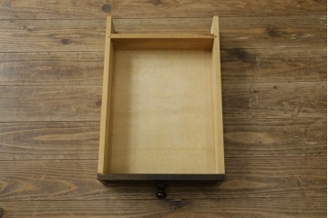 和製ヴィンテージ　国産　職人手作り品　民芸デザインの片袖机　(R-087745)