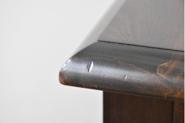 和製ヴィンテージ　国産　職人手作り品　民芸デザインの片袖机　(R-087745)