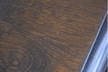 和製ヴィンテージ　国産　職人手作り品　民芸デザインの片袖机　(R-087745)