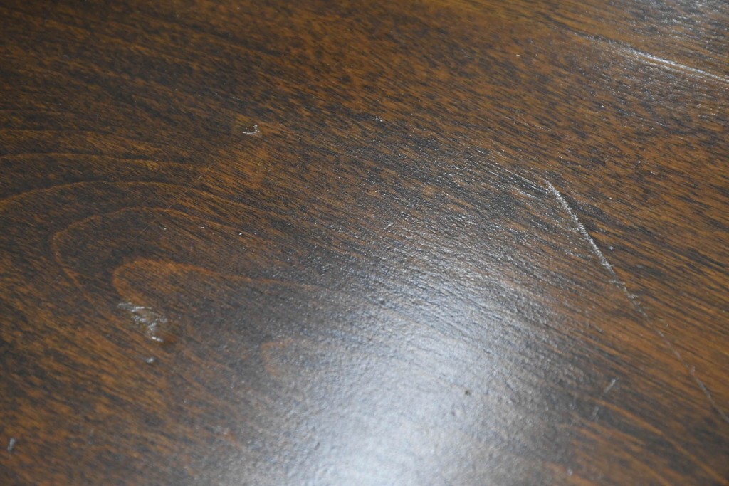 和製ヴィンテージ　国産　職人手作り品　民芸デザインの片袖机　(R-087745)