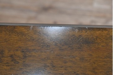 和製ヴィンテージ　国産　職人手作り品　民芸デザインの片袖机　(R-087745)