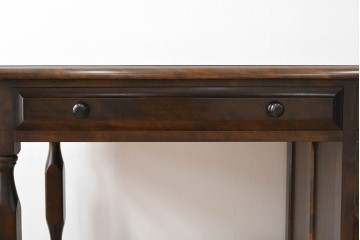 和製ヴィンテージ　国産　職人手作り品　民芸デザインの片袖机　(R-087745)