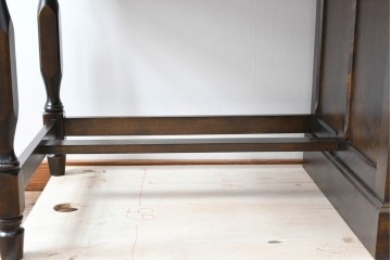 和製ヴィンテージ　国産　職人手作り品　民芸デザインの片袖机　(R-087745)