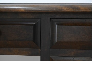 和製ヴィンテージ　国産　職人手作り品　民芸デザインの片袖机　(R-087745)