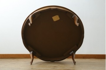 中古　高級品　希少デザイン　ドレクセル風の優美なラウンドローテーブル　(R-087747)