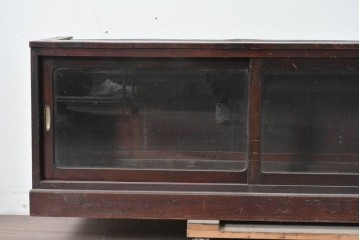 《天板取り付け加工費込み》　和製ビンテージ　落ち着いた色味が空間に馴染む収納力のあるローボード　(R-087753)