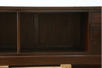 和製ビンテージ　落ち着いた色味が空間に馴染む収納力のあるローボード　(R-087753)