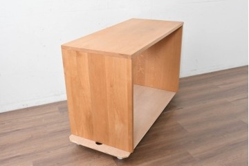 中古　希少な廃番品　無印良品(MUJI)　オーク無垢材　すっきりとしたデザインのデスク　(R-087754)