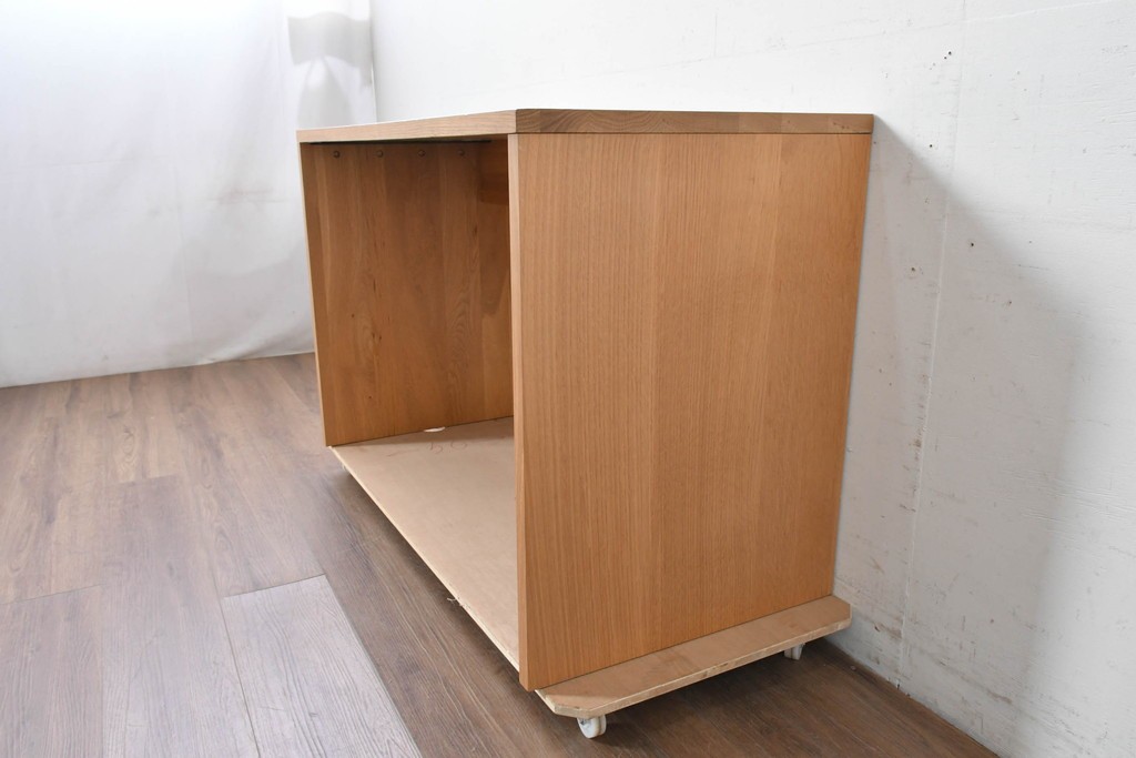 中古　希少な廃番品　無印良品(MUJI)　オーク無垢材　すっきりとしたデザインのデスク　(R-087754)