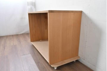 中古　希少な廃番品　無印良品(MUJI)　オーク無垢材　すっきりとしたデザインのデスク　(R-087754)