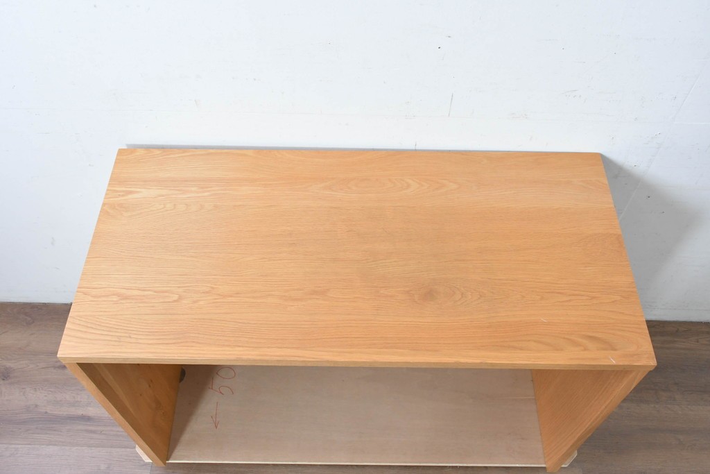 中古　希少な廃番品　無印良品(MUJI)　オーク無垢材　すっきりとしたデザインのデスク　(R-087754)