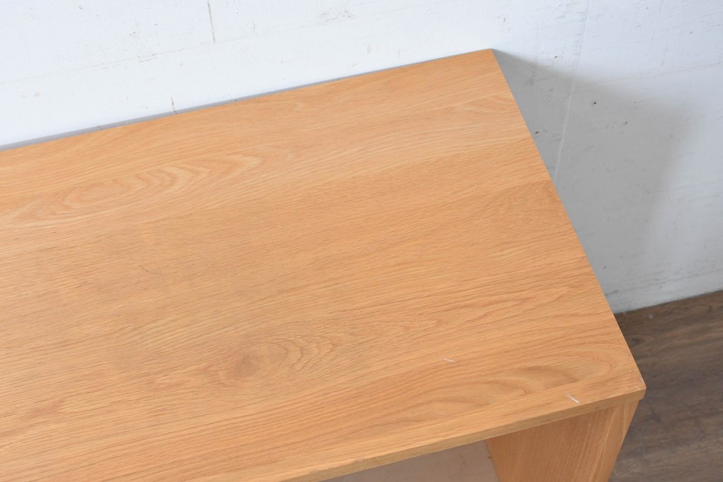 中古　希少な廃番品　無印良品(MUJI)　オーク無垢材　すっきりとしたデザインのデスク　(R-087754)