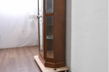 中古　美品　希少な廃番品!　COUNTRY HOUSE 2000(カントリーハウス)　Brugge(ブルージュ)　装飾ガラスが美しい背面鏡張りのキュリオケース　(R-087757)