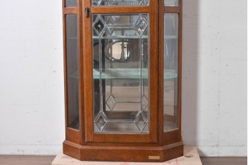 中古　美品　希少な廃番品!　COUNTRY HOUSE 2000(カントリーハウス)　Brugge(ブルージュ)　装飾ガラスが美しい背面鏡張りのキュリオケース　(R-087757)