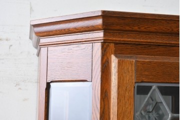 中古　美品　希少な廃番品!　COUNTRY HOUSE 2000(カントリーハウス)　Brugge(ブルージュ)　装飾ガラスが美しい背面鏡張りのキュリオケース　(R-087757)