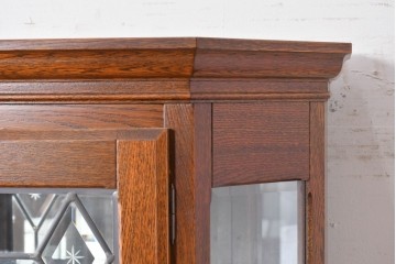 中古　美品　希少な廃番品!　COUNTRY HOUSE 2000(カントリーハウス)　Brugge(ブルージュ)　装飾ガラスが美しい背面鏡張りのキュリオケース　(R-087757)