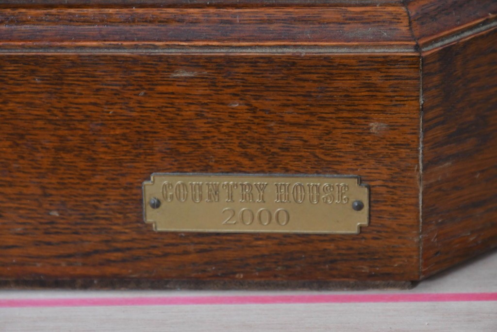 中古　美品　希少な廃番品!　COUNTRY HOUSE 2000(カントリーハウス)　Brugge(ブルージュ)　装飾ガラスが美しい背面鏡張りのキュリオケース　(R-087757)