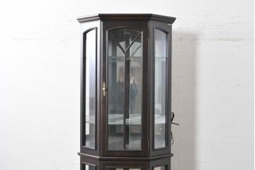 中古　美品　カリモク家具(karimoku)　多面ガラスのショーケース　定価約25万円　(R-087758)