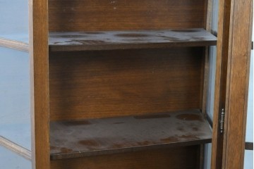 中古　美品　イタリア　アーチトップが優美な象嵌入りガラスキャビネット　(R-087759)