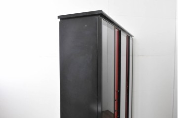 中古　美品　高級品!!　モリシゲ(MORISHIGE/森繁)　マリーナ　目の覚めるような赤と黒の配色が魅力の照明付き特大キャビネット　定価200万円以上　※搬入時に分解可能　(R-087762)