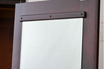 《台輪取り付け加工費込み》　中古　美品　北海道民芸家具　樺(カバ)材　重厚な框扉が存在感を放つワードローブ　(R-087763)