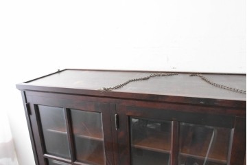 中古　北海道民芸家具　OM168特注品　カバ材　重厚な雰囲気の収納棚　(R-087768)