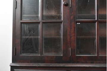 中古　北海道民芸家具　OM168特注品　カバ材　重厚な雰囲気の収納棚　(R-087768)