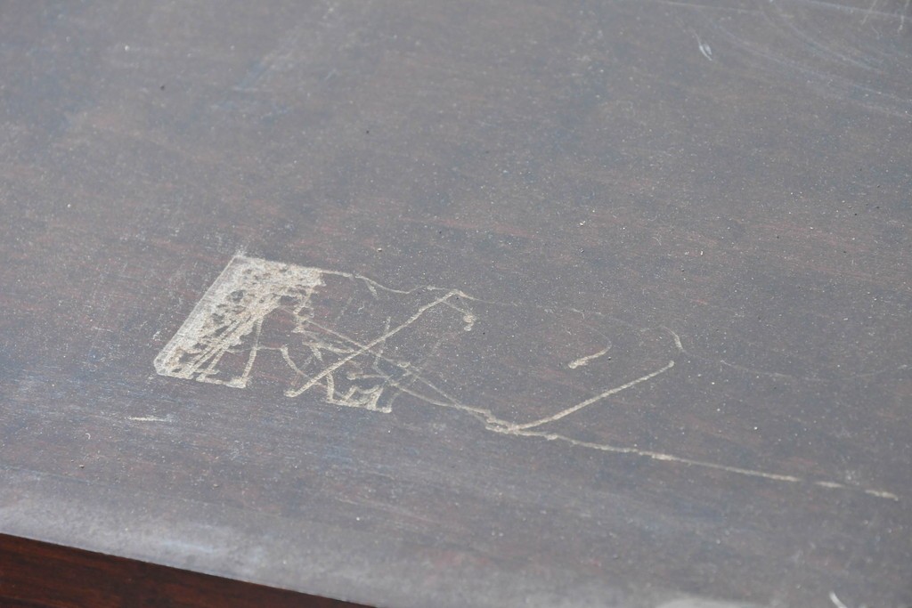 《台輪取り付け加工費込み》中古　北海道民芸家具　カバ材　格子ガラス扉のキャビネット　(R-087769)