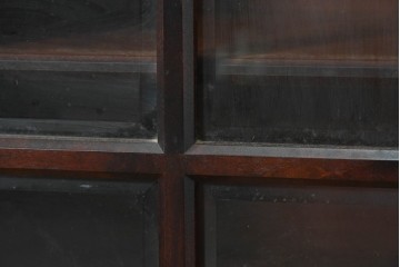 《台輪取り付け加工費込み》中古　北海道民芸家具　カバ材　格子ガラス扉のキャビネット　(R-087769)