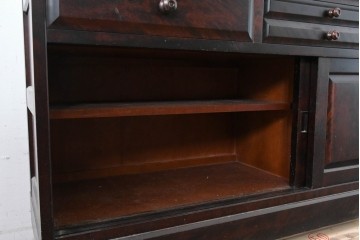 《天板取り付け加工費込み》中古　北海道民芸家具　カバ材　端正なフォルムのテレビボード　(R-087770)