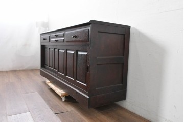 《天板取り付け加工費込み》中古　北海道民芸家具　カバ材　端正なフォルムのテレビボード　(R-087770)