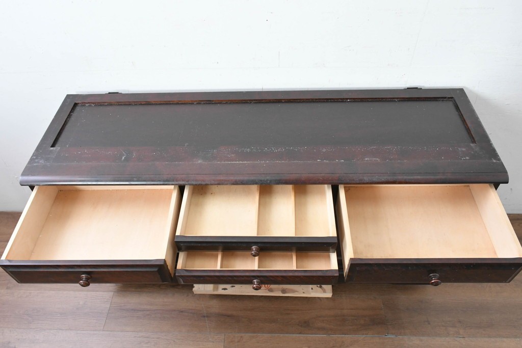 《天板取り付け加工費込み》中古　北海道民芸家具　カバ材　端正なフォルムのテレビボード　(R-087770)