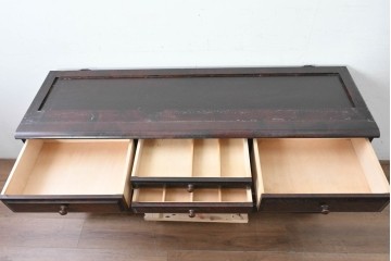 《天板取り付け加工費込み》中古　北海道民芸家具　カバ材　端正なフォルムのテレビボード　(R-087770)