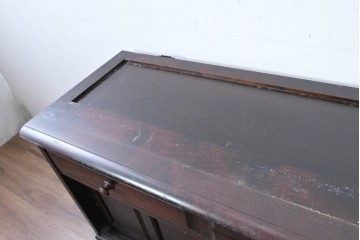 《天板取り付け加工費込み》中古　北海道民芸家具　カバ材　端正なフォルムのテレビボード　(R-087770)